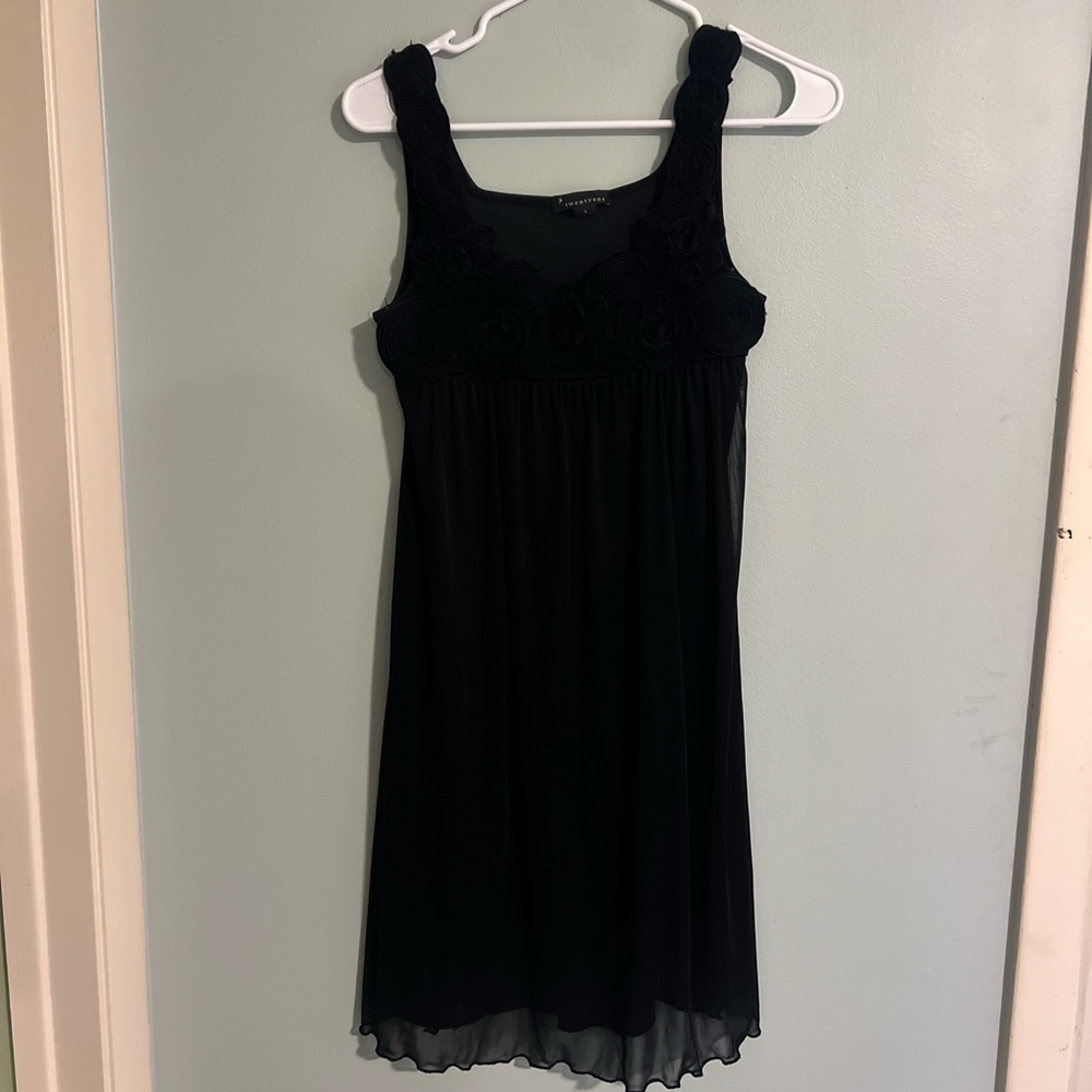 Forever 21 vintage black mini dress with ruffle details made in USA size small